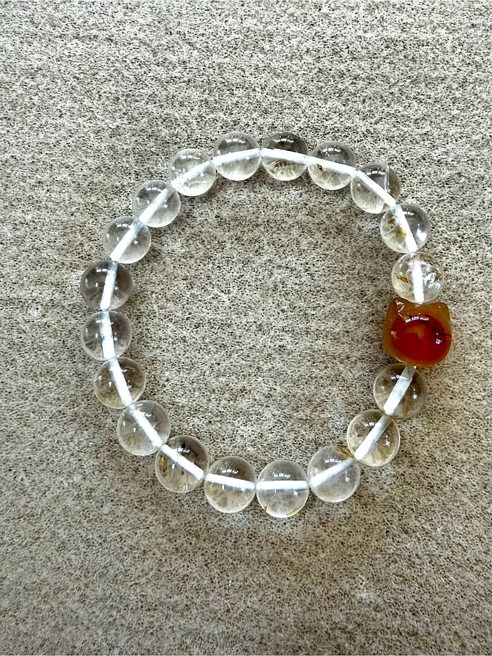 Hematoid Beaded Bracelet w/Hk charm
